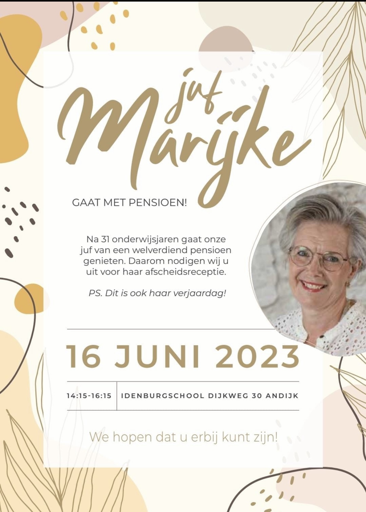 Juf Marijke gaat met pensioen!
